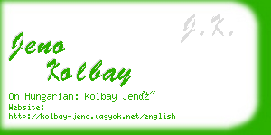 jeno kolbay business card